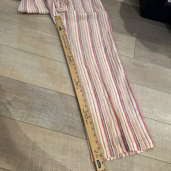 BOSTON PROPER WOMENS MULTI COLOR STRIPE LINEN PANTS NEW SIZE 14 - Picture 4 of 12